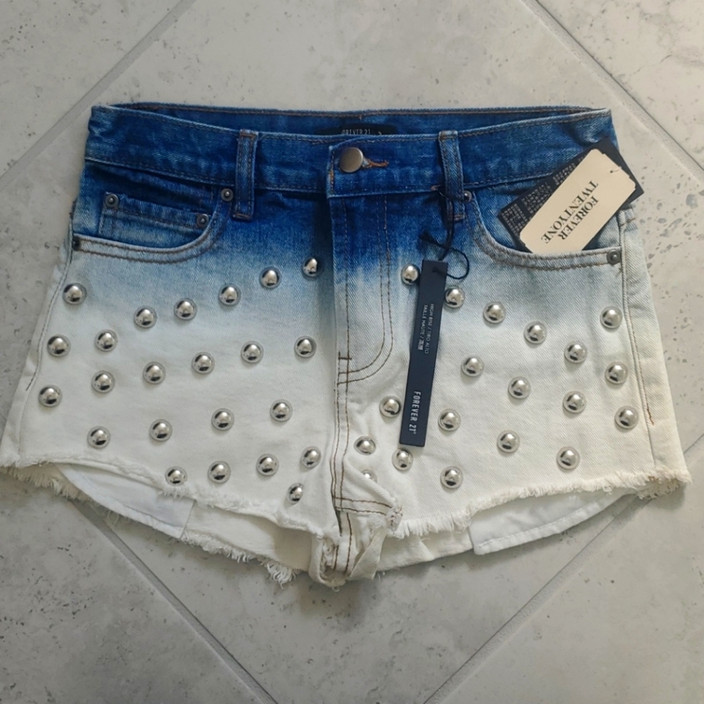 Forever21 size 24 high rise denim shorts